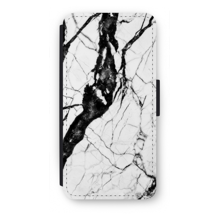 Witte marmer 2: iPhone SE 2020 Flip Hoesje