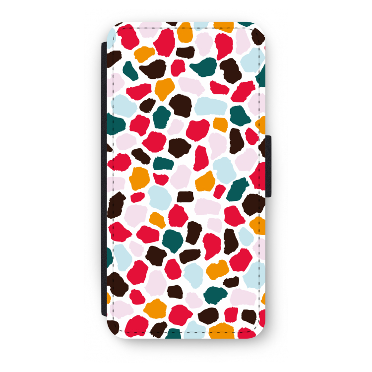 Colored Giraffe: iPhone SE 2020 Flip Hoesje