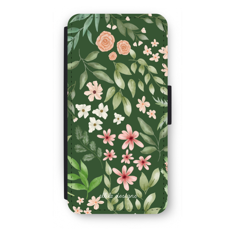 Botanical green sweet flower heaven: iPhone SE 2020 Flip Hoesje