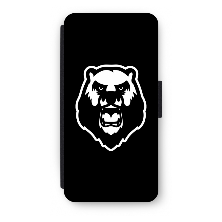 Angry Bear (black): iPhone SE 2020 Flip Hoesje