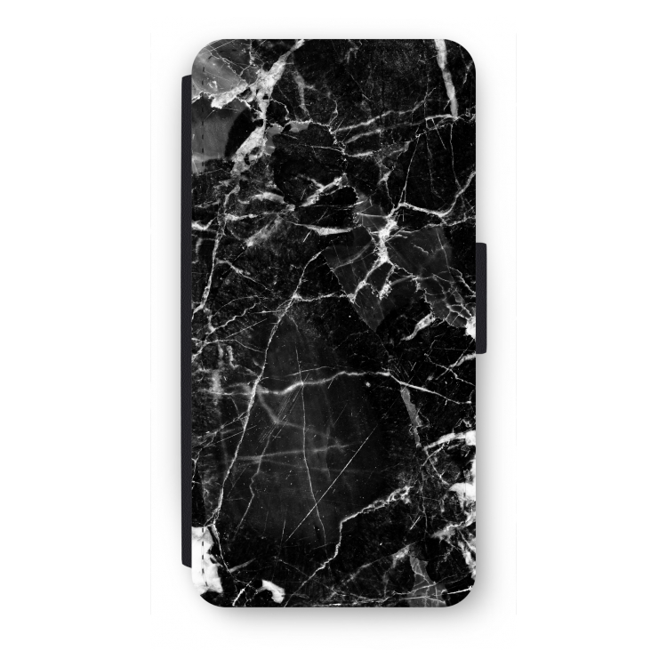 Zwart Marmer 2: iPhone SE 2020 Flip Hoesje