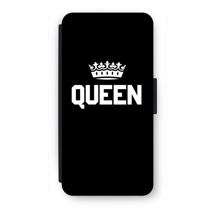 Queen zwart: iPhone SE 2020 Flip Hoesje