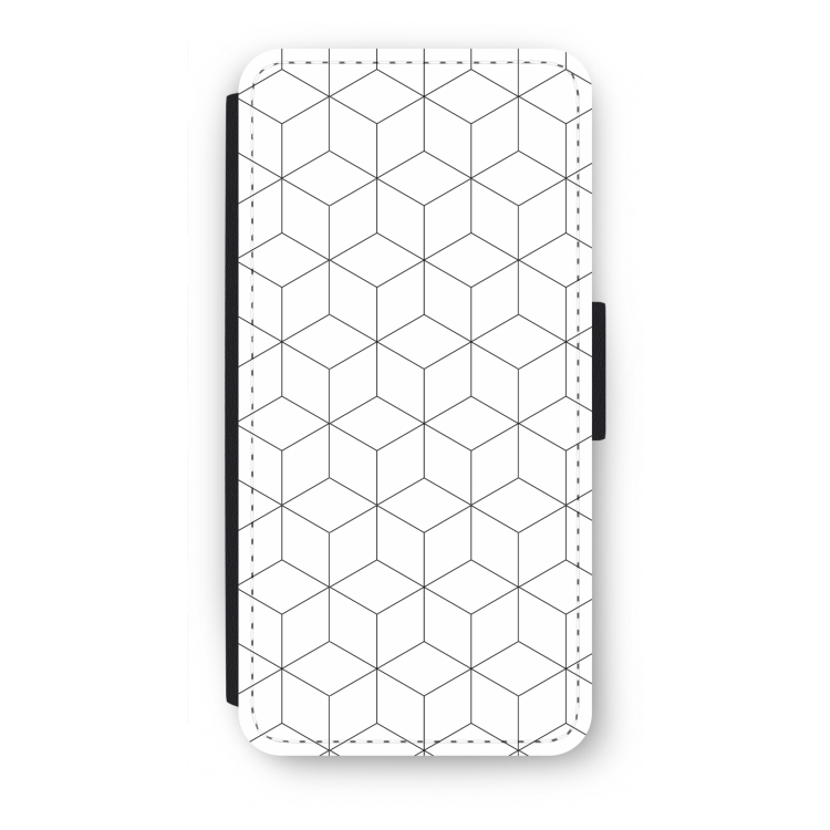 Zwart-witte kubussen: iPhone SE 2020 Flip Hoesje