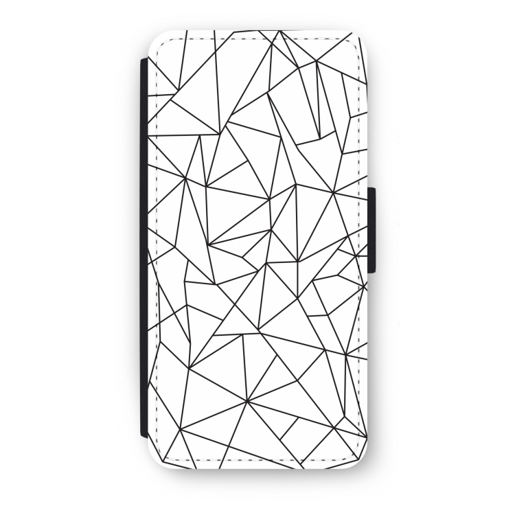 Geometrische lijnen zwart: iPhone SE 2020 Flip Hoesje