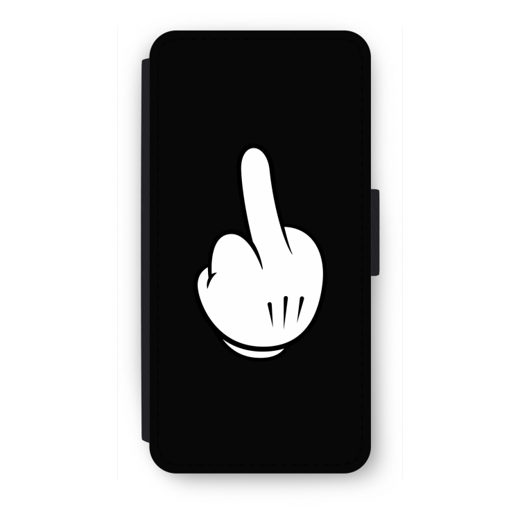 Middle finger black: iPhone SE 2020 Flip Hoesje