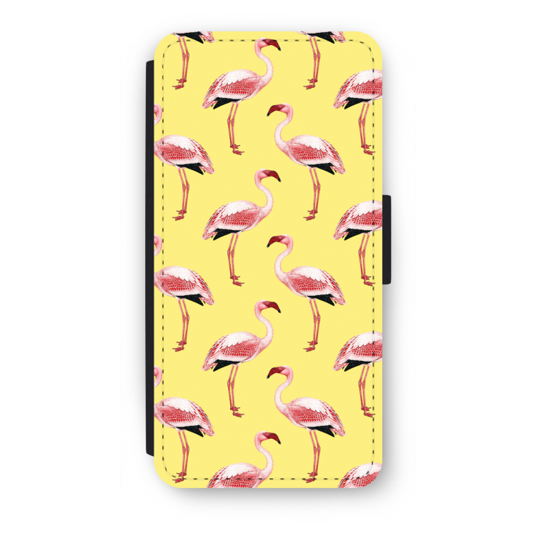 Flamingo's geel: iPhone SE 2020 Flip Hoesje