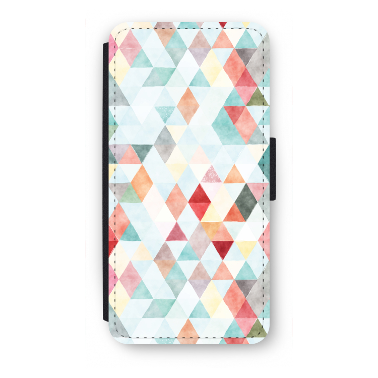 Gekleurde driehoekjes pastel: iPhone SE 2020 Flip Hoesje