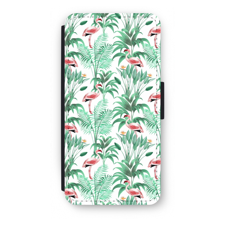 Flamingo bladeren: iPhone SE 2020 Flip Hoesje