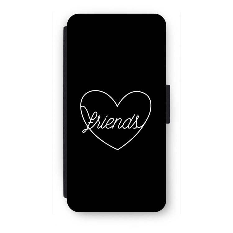 Friends heart black: iPhone SE 2020 Flip Hoesje