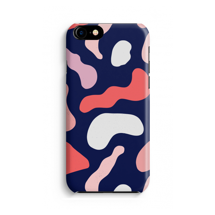 Memphis Shapes Pink: Volledig geprint iPhone SE 2020 Hoesje