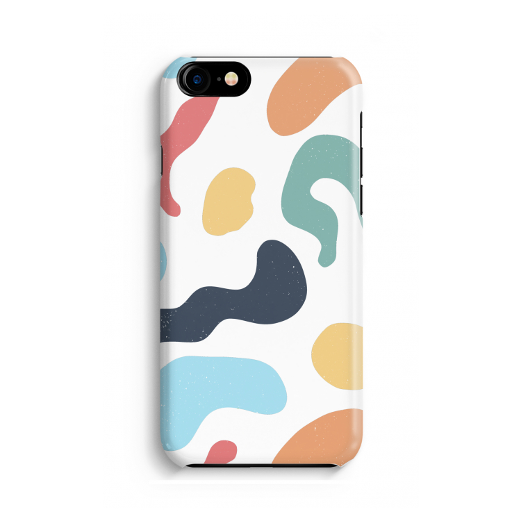 Memphis Shapes Blue: Volledig geprint iPhone SE 2020 Hoesje