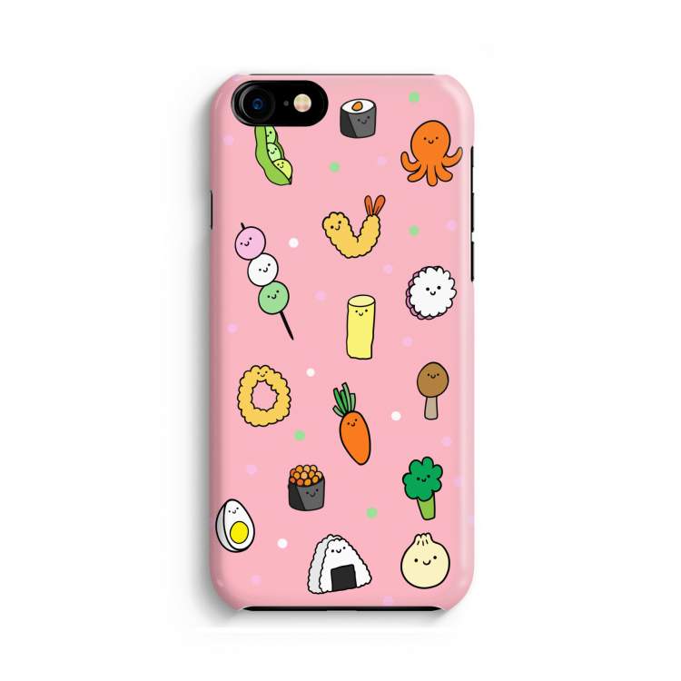 Happy bento friends: Volledig geprint iPhone SE 2020 Hoesje