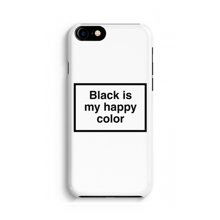 Black is my happy color: Volledig geprint iPhone SE 2020 Hoesje