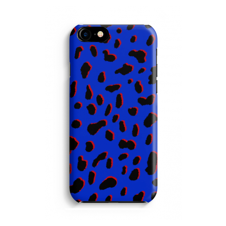 Blue Leopard: Volledig geprint iPhone SE 2020 Hoesje