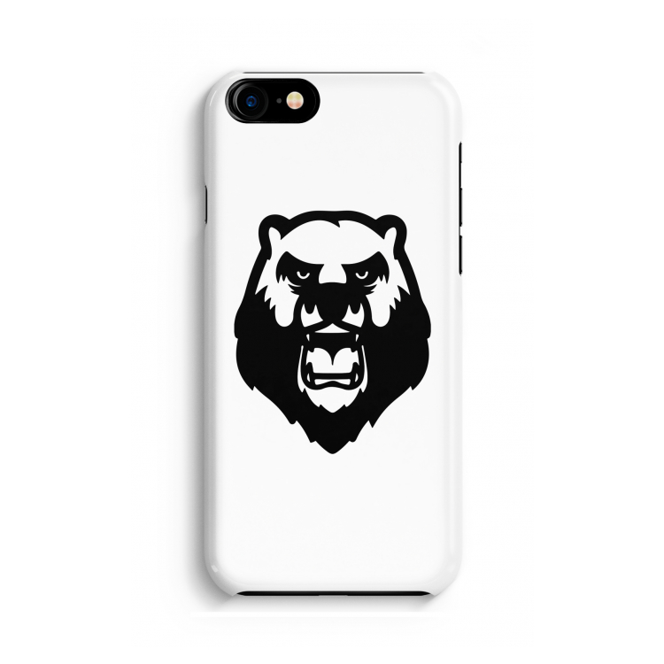 Angry Bear (white): Volledig geprint iPhone SE 2020 Hoesje
