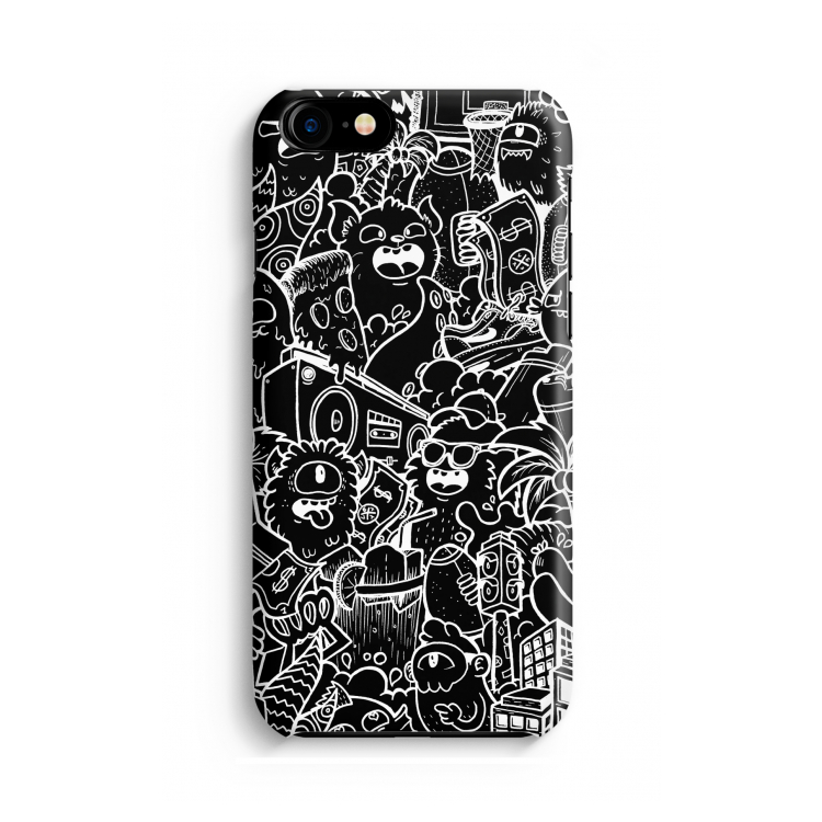 Vexx Black City : Volledig geprint iPhone SE 2020 Hoesje