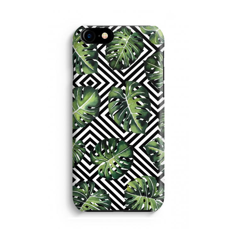 Geometrische jungle: Volledig geprint iPhone SE 2020 Hoesje