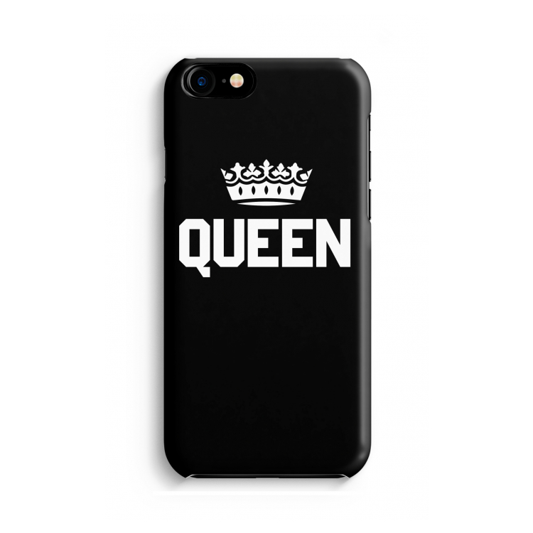 Queen zwart: Volledig geprint iPhone SE 2020 Hoesje