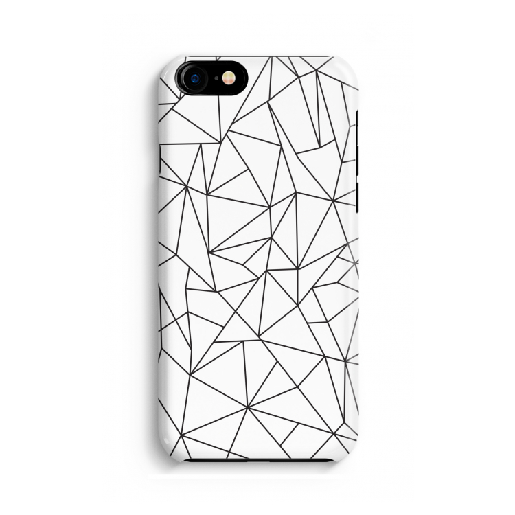 Geometrische lijnen zwart: Volledig geprint iPhone SE 2020 Hoesje