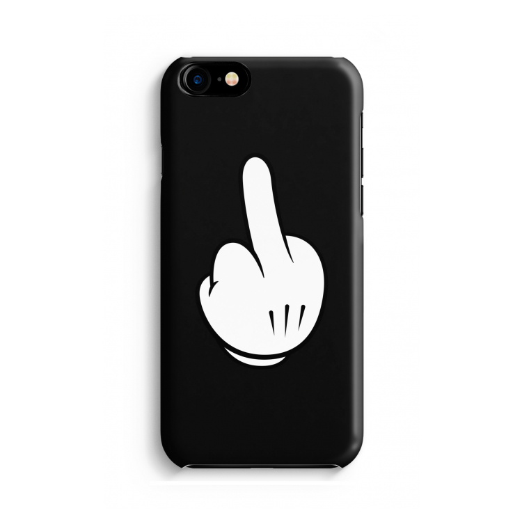 Middle finger black: Volledig geprint iPhone SE 2020 Hoesje