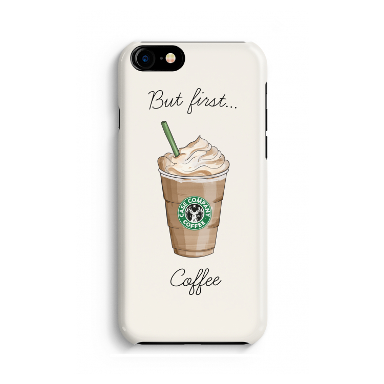 But first coffee: Volledig geprint iPhone SE 2020 Hoesje