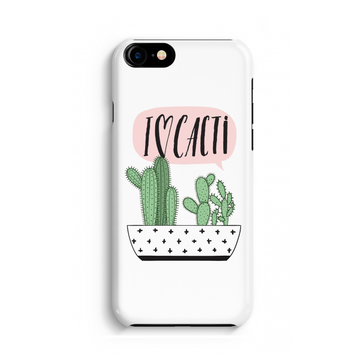 I love cacti: Volledig geprint iPhone SE 2020 Hoesje