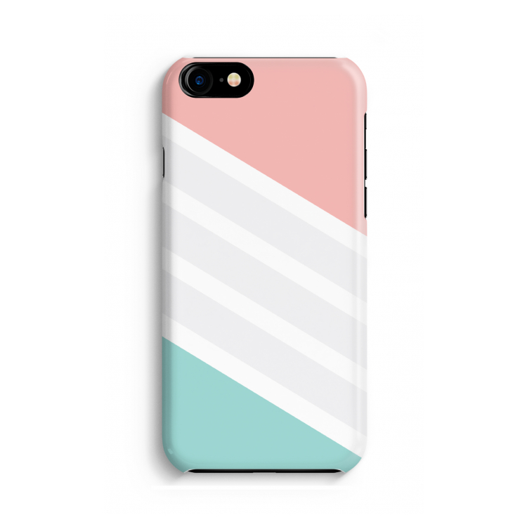 Strepen pastel: Volledig geprint iPhone SE 2020 Hoesje