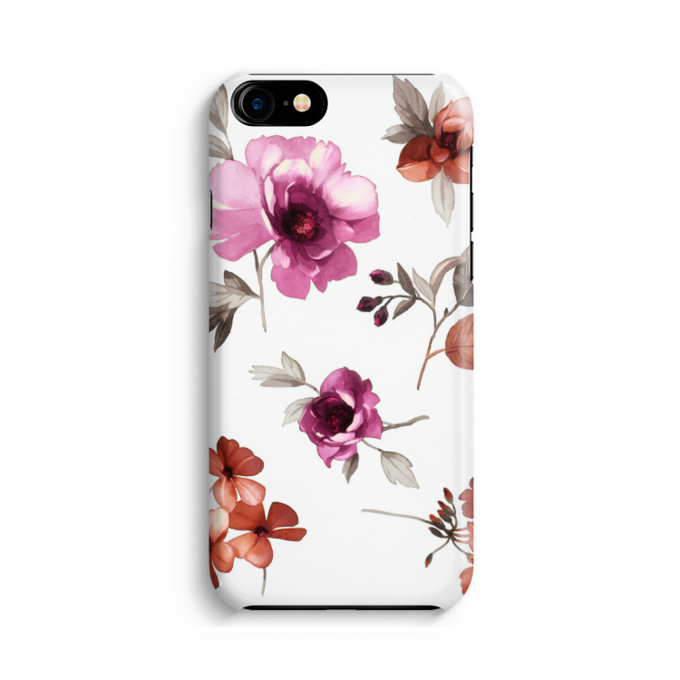 Geschilderde bloemen: Volledig geprint iPhone SE 2020 Hoesje