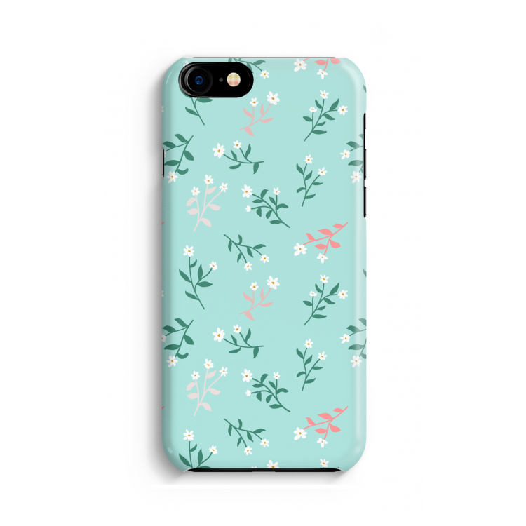 Small white flowers: Volledig geprint iPhone SE 2020 Hoesje