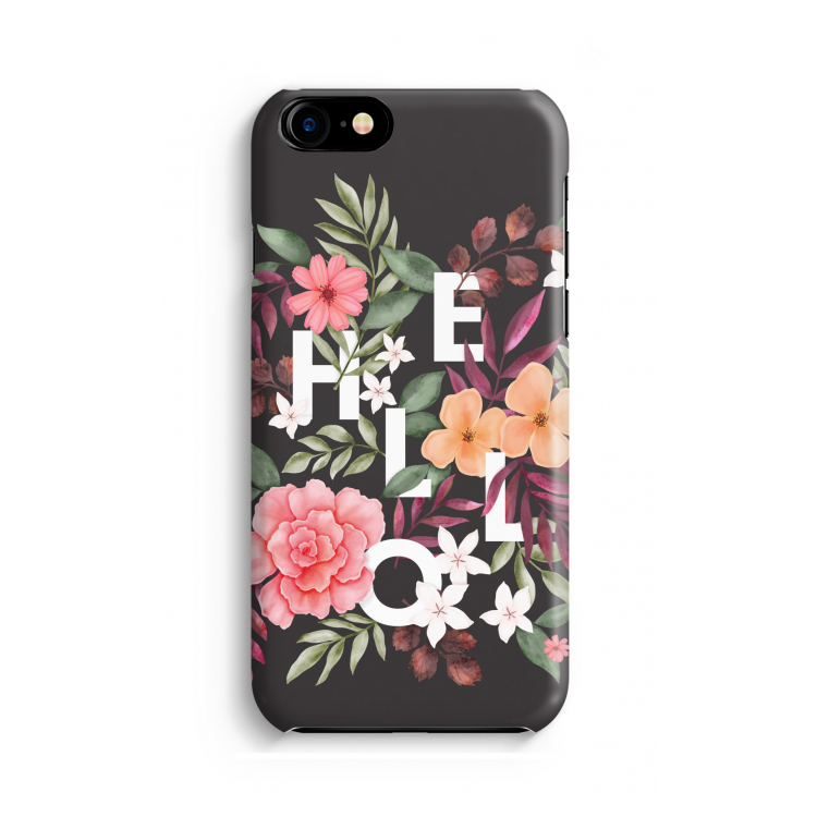 Hello in flowers: Volledig geprint iPhone SE 2020 Hoesje