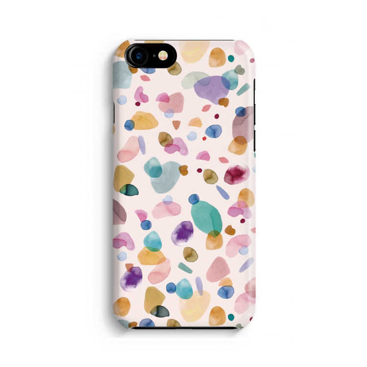 Terrazzo Memphis Pink: Volledig geprint iPhone SE 2020 Hoesje