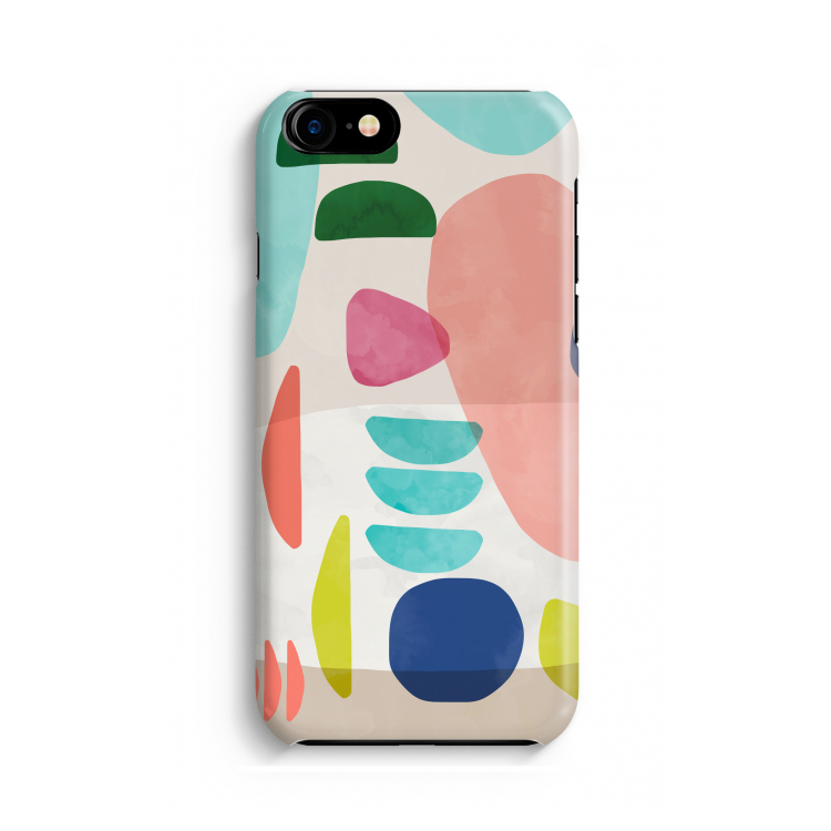 Bold Rounded Shapes: Volledig geprint iPhone SE 2020 Hoesje