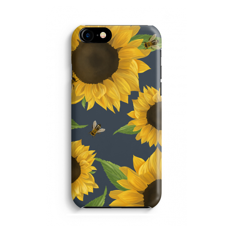 Sunflower and bees: Volledig geprint iPhone SE 2020 Hoesje