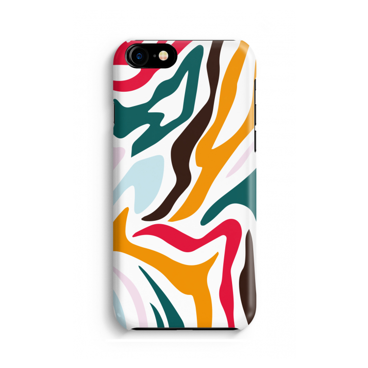 Colored Zebra: Volledig geprint iPhone SE 2020 Hoesje