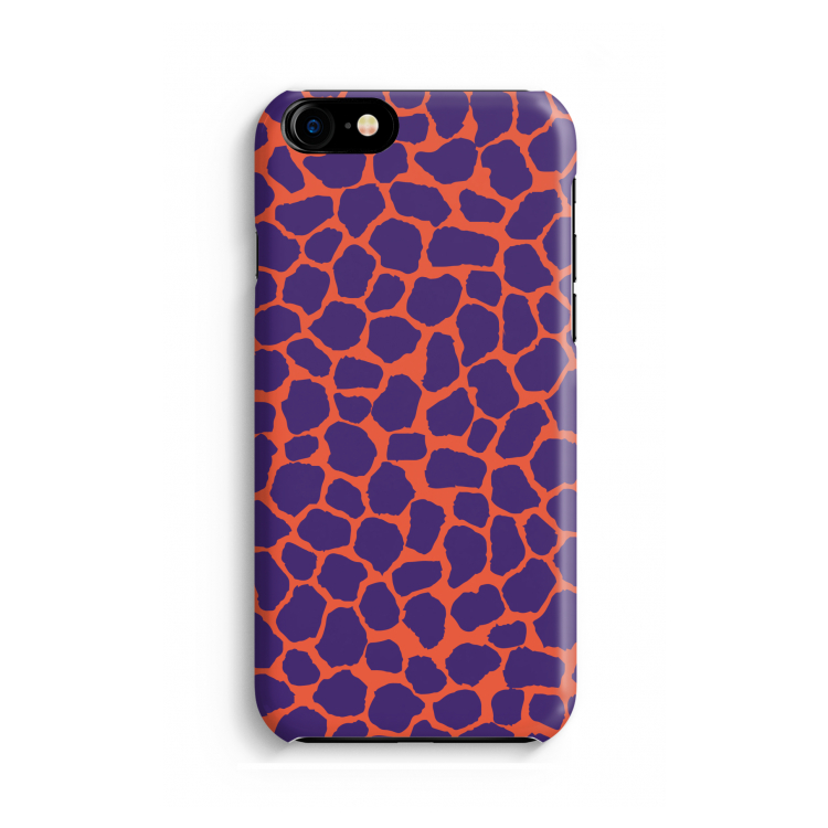 Purple Giraffe: Volledig geprint iPhone SE 2020 Hoesje
