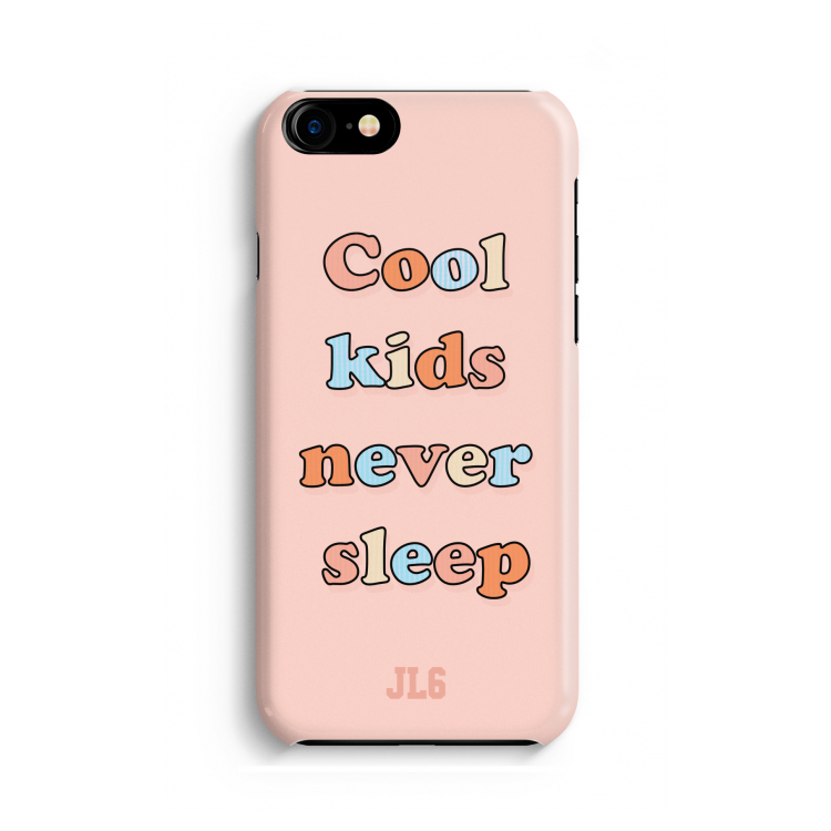 Cool Kids Never Sleep: Volledig geprint iPhone SE 2020 Hoesje