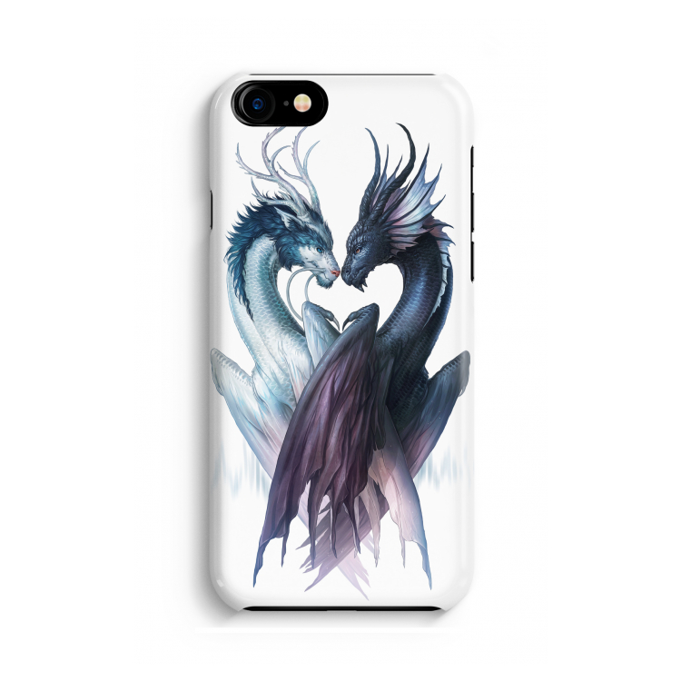 Yin Yang Dragons: Volledig geprint iPhone SE 2020 Hoesje