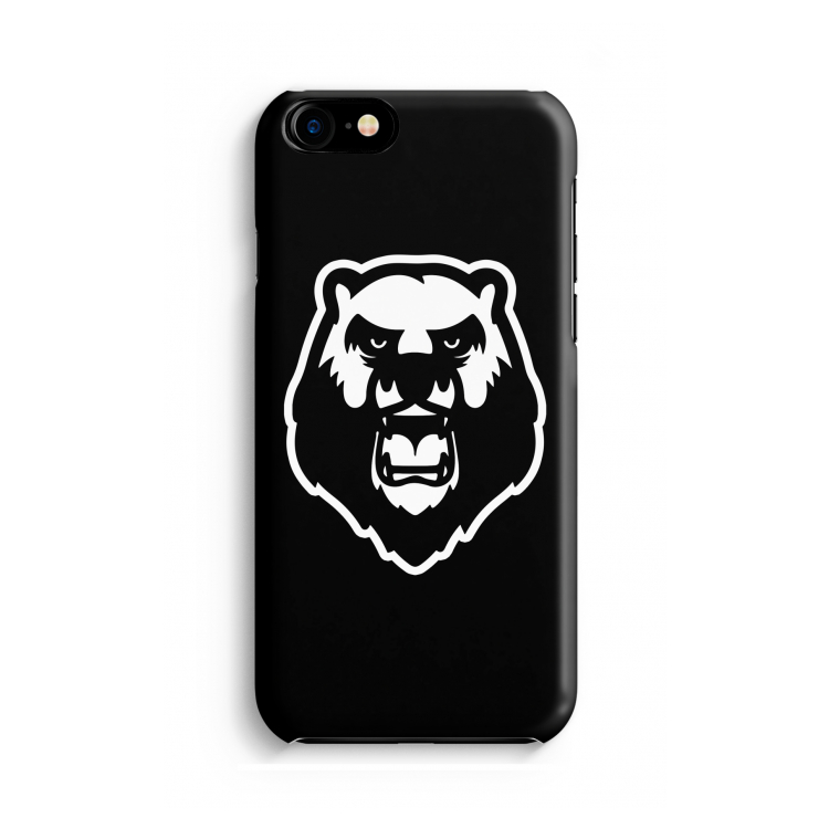 Angry Bear (black): Volledig geprint iPhone SE 2020 Hoesje