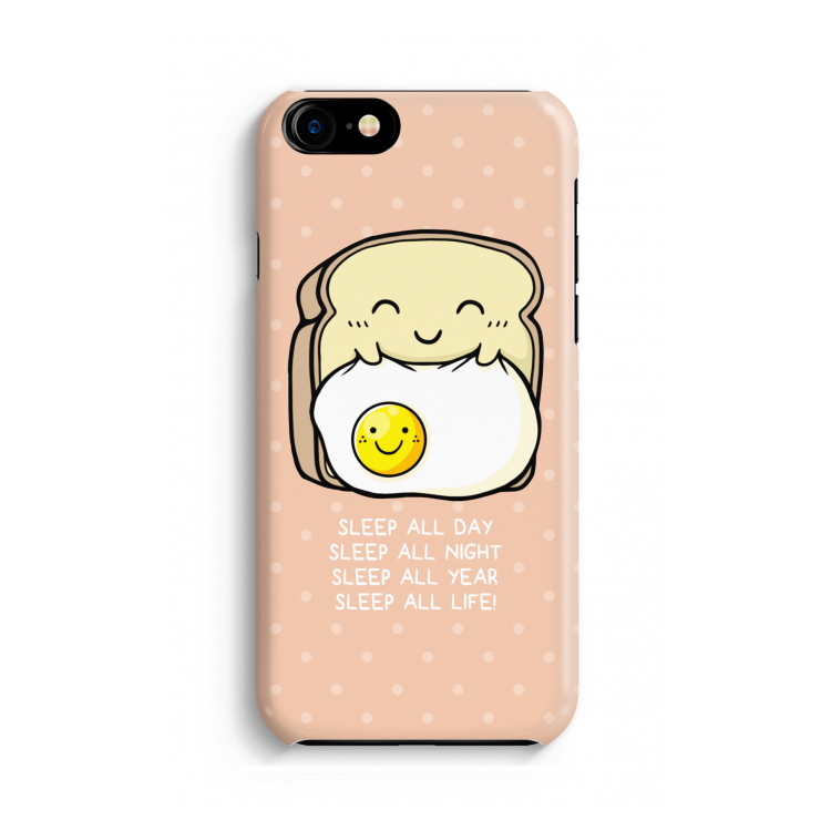 Sleep All Day: Volledig geprint iPhone SE 2020 Hoesje