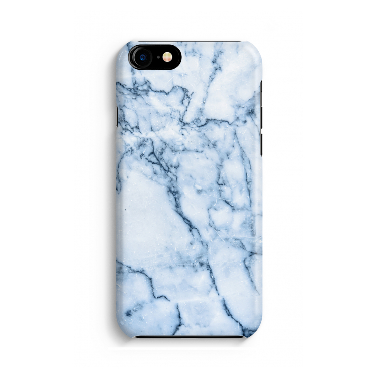 Blauw marmer: Volledig geprint iPhone SE 2020 Hoesje