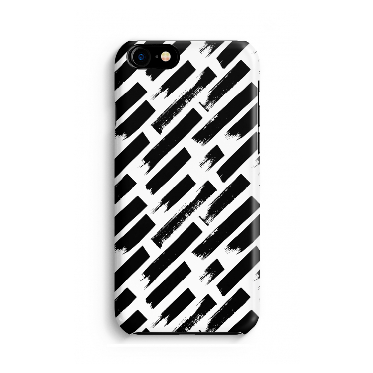 Zwarte vegen: Volledig geprint iPhone SE 2020 Hoesje