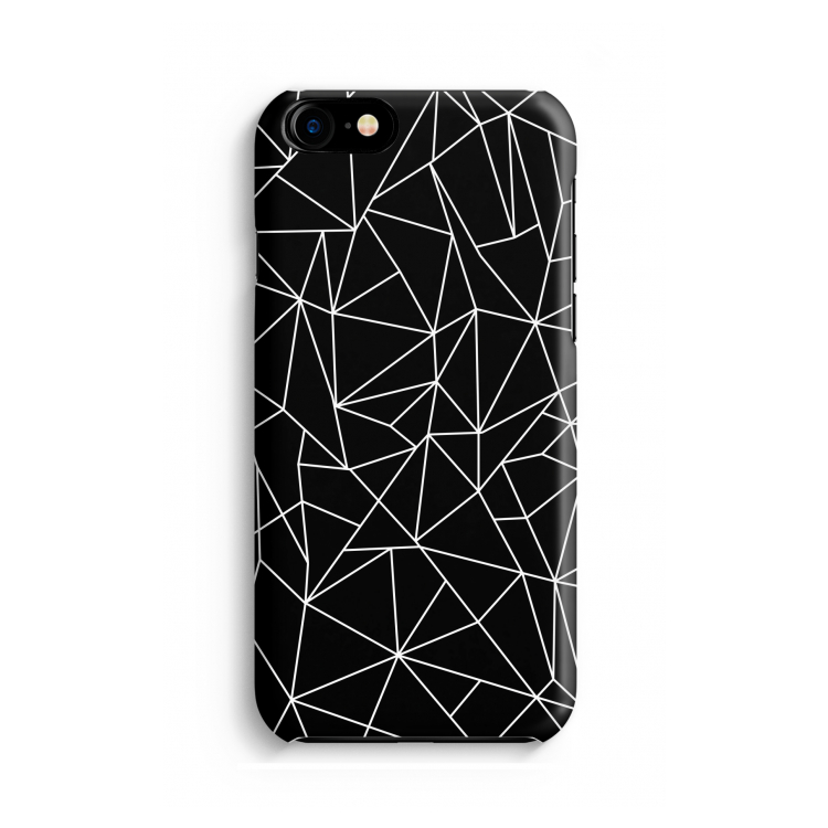 Geometrische lijnen wit: Volledig geprint iPhone SE 2020 Hoesje