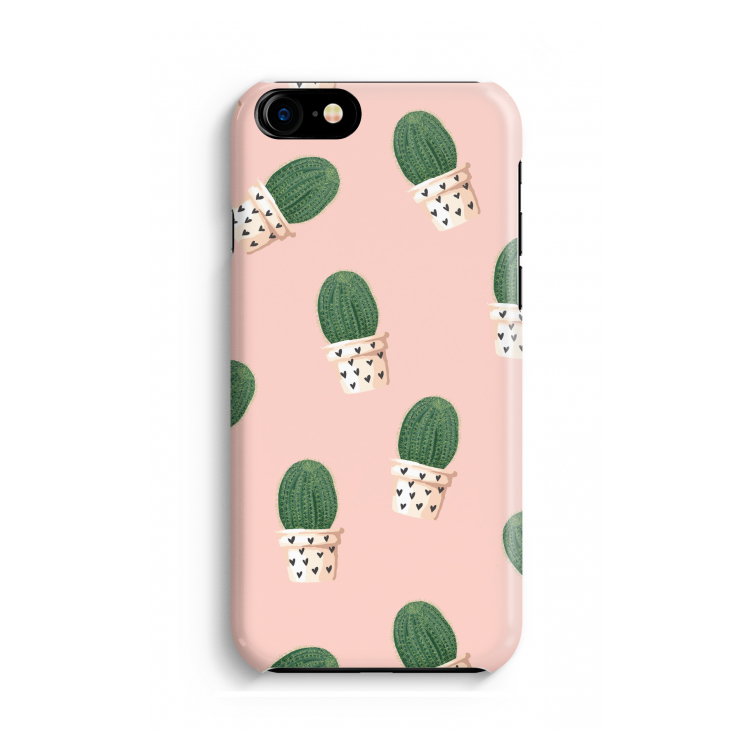 Cactusprint roze: Volledig geprint iPhone SE 2020 Hoesje