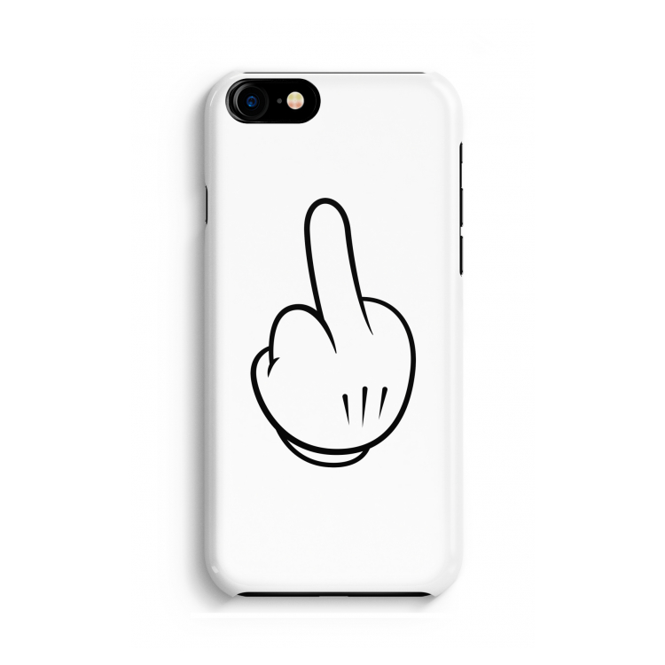 Middle finger white: Volledig geprint iPhone SE 2020 Hoesje
