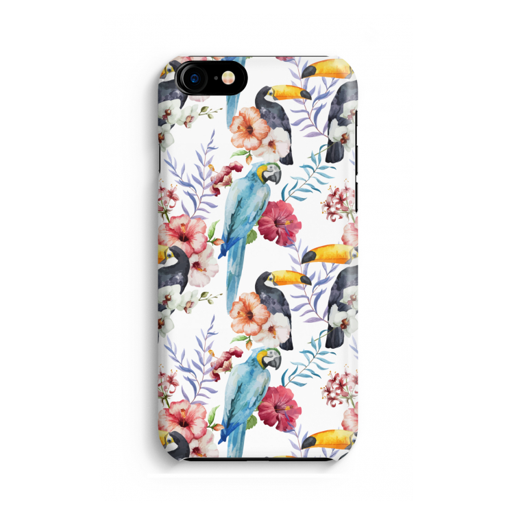 Bloemen tukan: Volledig geprint iPhone SE 2020 Hoesje