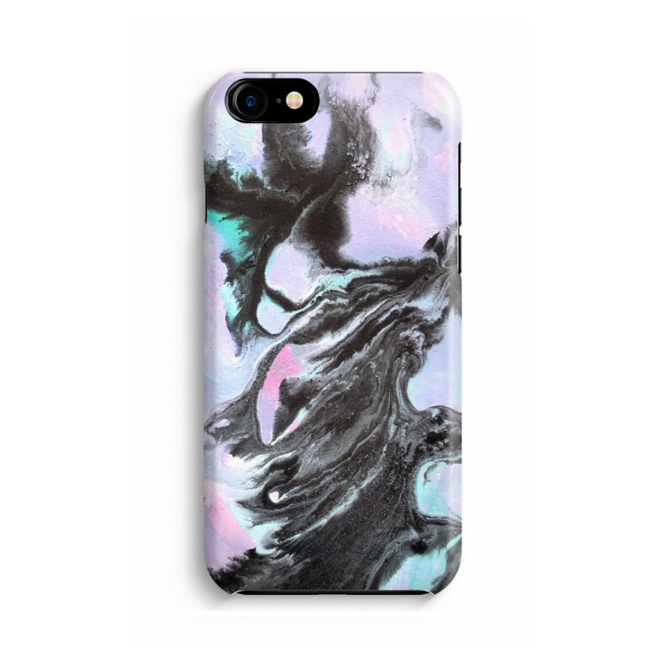 Pastel zwart: Volledig geprint iPhone SE 2020 Hoesje