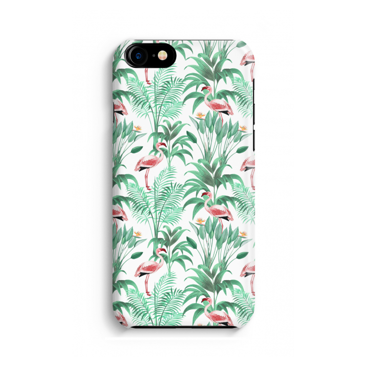 Flamingo bladeren: Volledig geprint iPhone SE 2020 Hoesje
