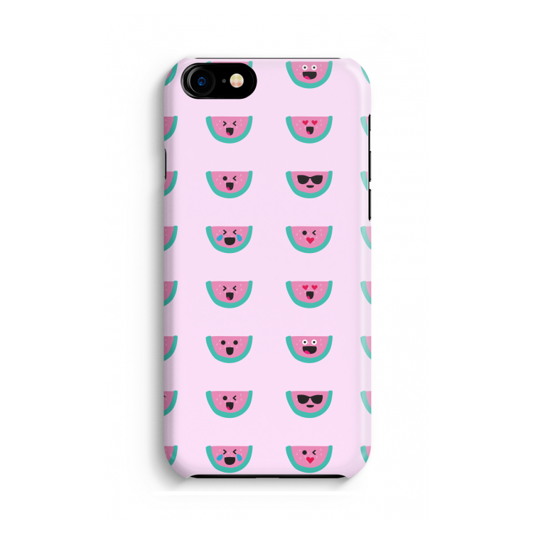 Smiley watermeloenprint: Volledig geprint iPhone SE 2020 Hoesje