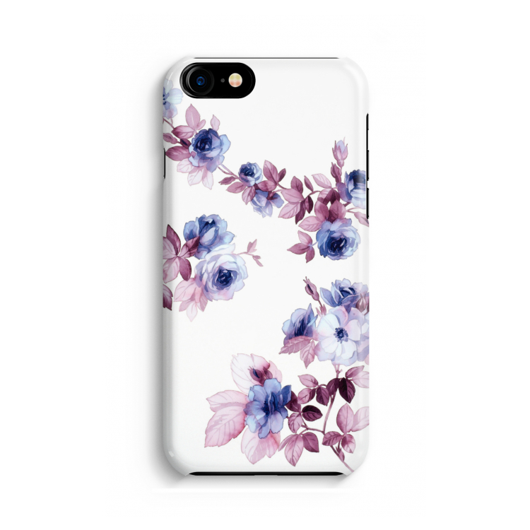 Waterverf bloemen: Volledig geprint iPhone SE 2020 Hoesje