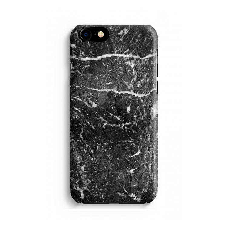 Zwart marmer: Volledig geprint iPhone SE 2020 Hoesje